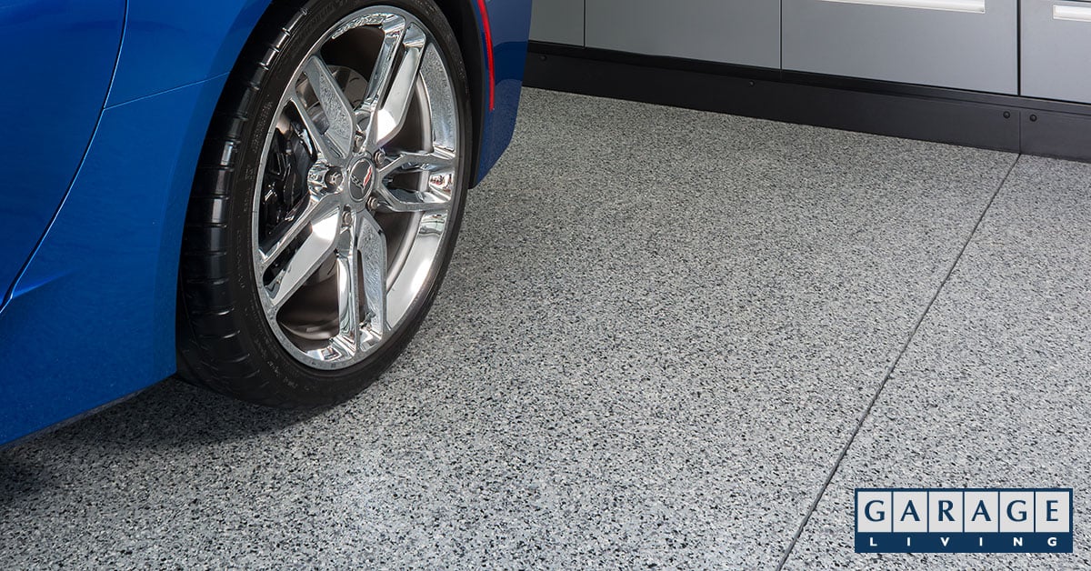 garage floor coating in the winter floor closeup