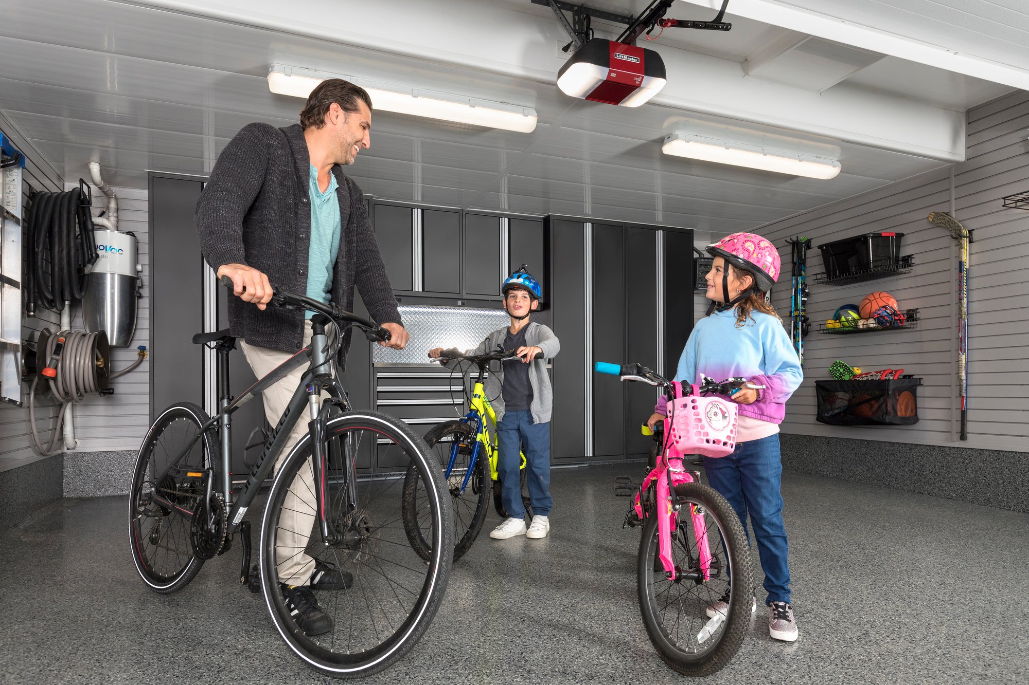 Ready to bike in the organized garage - Garage Living