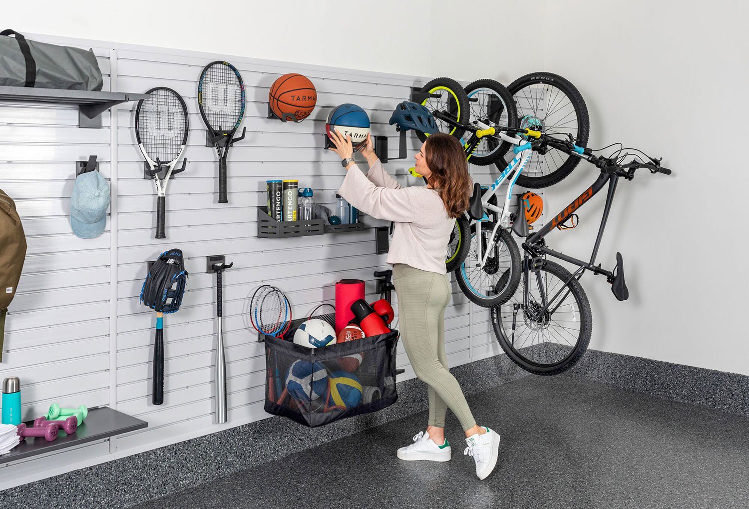 Slatwall, accessories, racks, hose reels