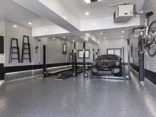 Double car lift after by Garage Living