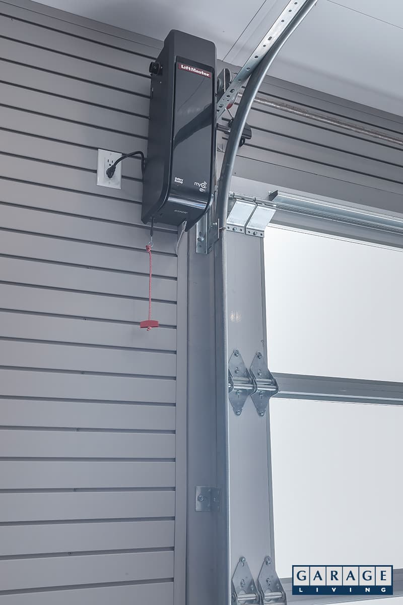 Harbor Blue- Wall mounted Liftmaster Elite Series garage door opener - Garage Living