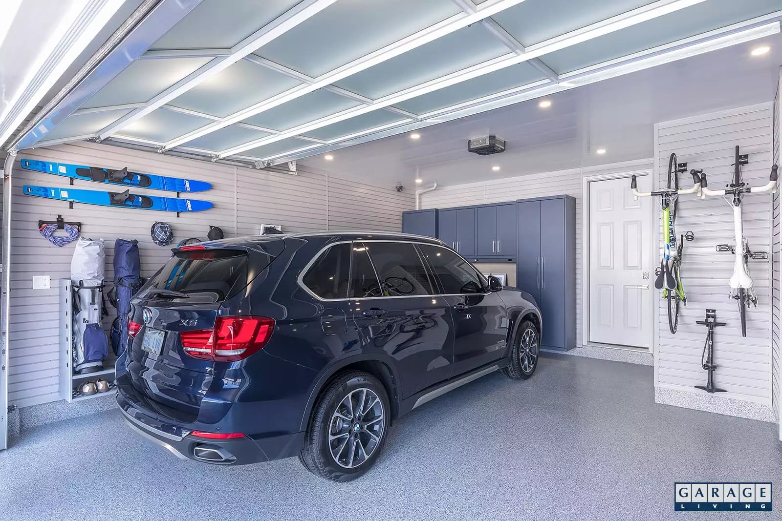 Harbor Blue featuring slatwalll accessories solutions - Garage Living