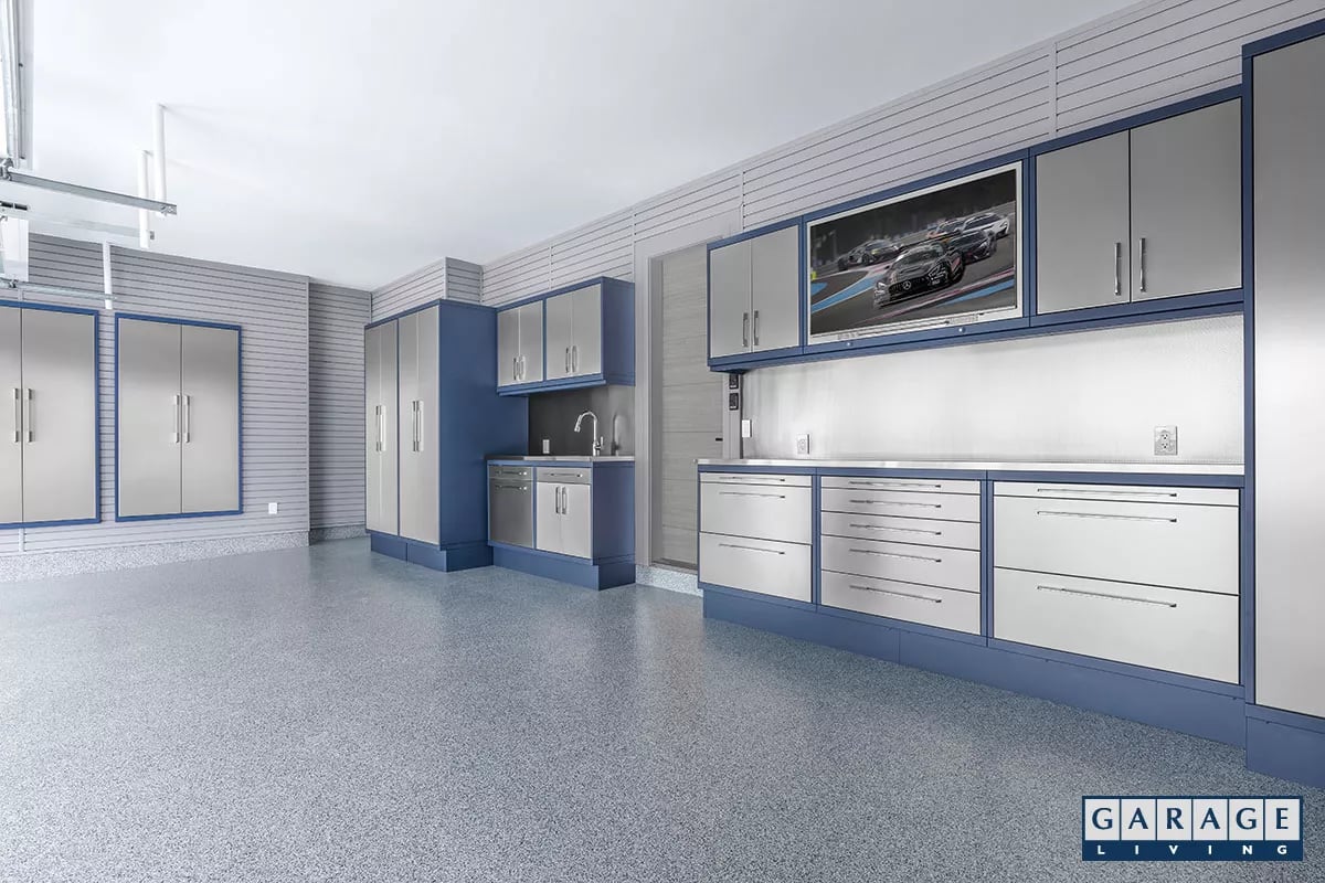 Harbor Blue Cabinet System - Garage Living