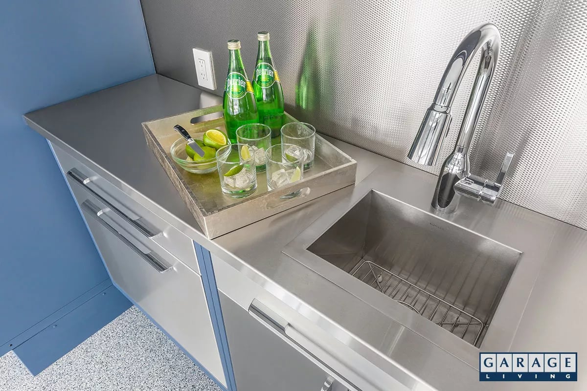 Garage Living Steel Cabinet System - Sink and faucet