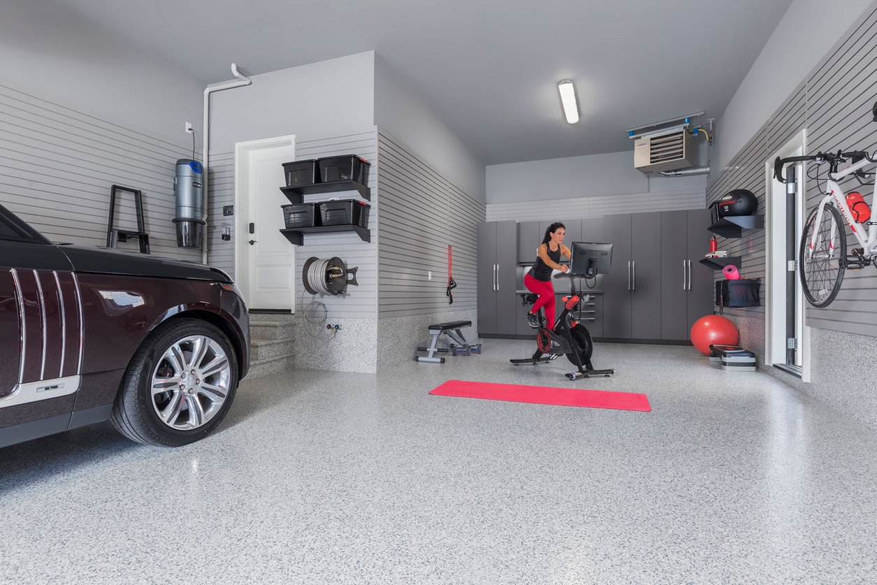 Inside bike - The Fitness Room Garage - Garage Living